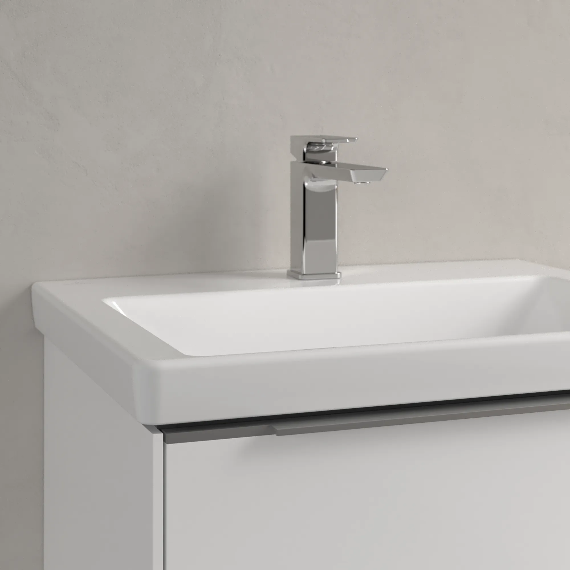 Villeroy & Boch Wandwaschtisch aus TitanCeram „Subway 3.0“ 600 × 470 × 165 mm, ohne Hahnlochbohrung, Hahnlochposition mittig in Weiß Alpin Villeroy & Boch Wandwaschtisch aus TitanCeram „Subway 3.0“ 600 × 470 × 165 mm, ohne Hahnlochbohrung, Hahnlochposition mittig in Weiß Alpin