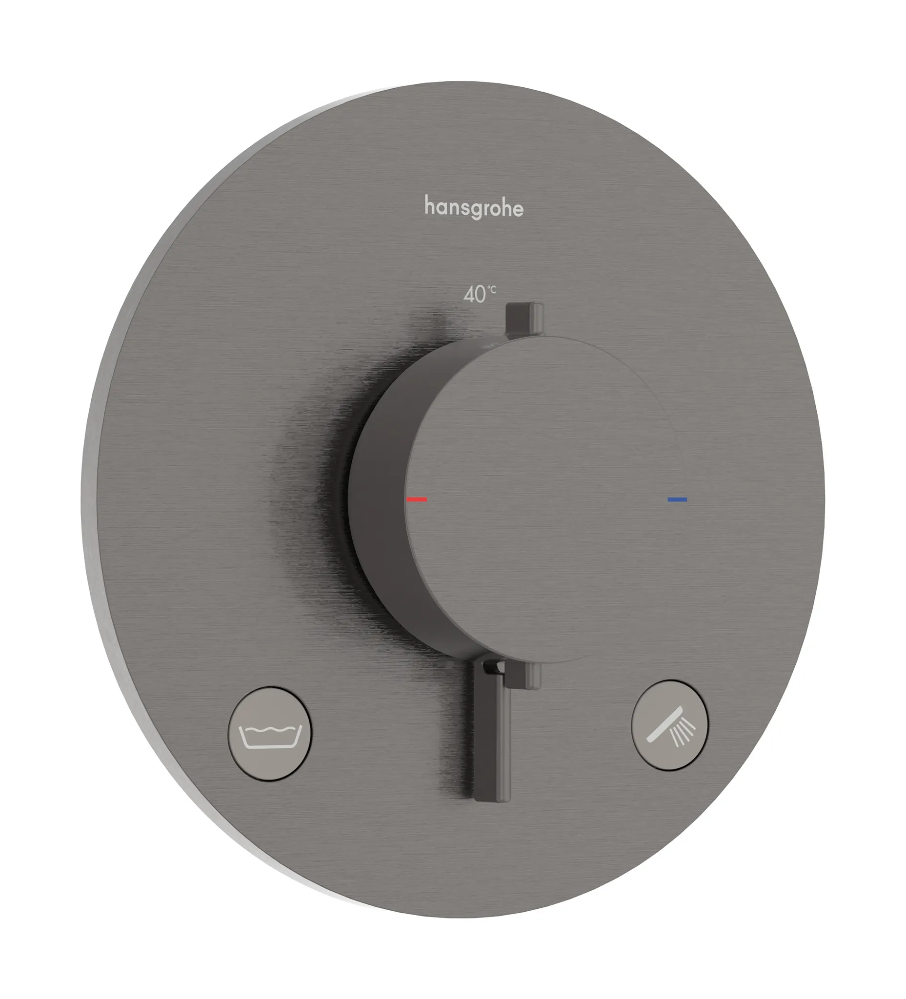 Hansgrohe Unterputz-Armatur „Ecostat Comfort S“ Ausladung 0 mm in Brushed Black Chrome