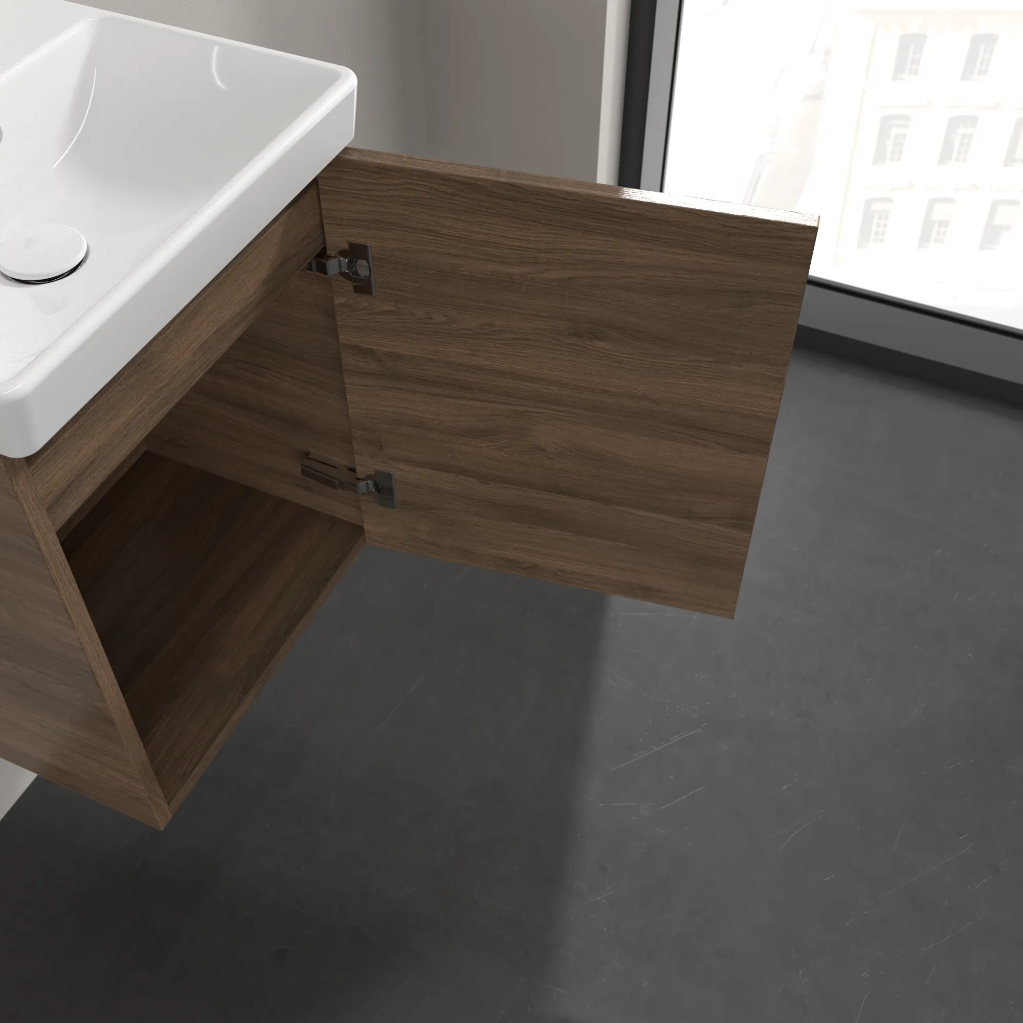 Villeroy & Boch Waschtischunterschrank mit Tür „Avento“ für Schrankwaschtisch 430 × 514 × 352 mm Arizona Oak, Anschlag rechts, Soft Closing, 1 Tür Villeroy & Boch Waschtischunterschrank mit Tür „Avento“ für Schrankwaschtisch 430 × 514 × 352 mm Arizona Oak, Anschlag rechts, Soft Closing, 1 Tür