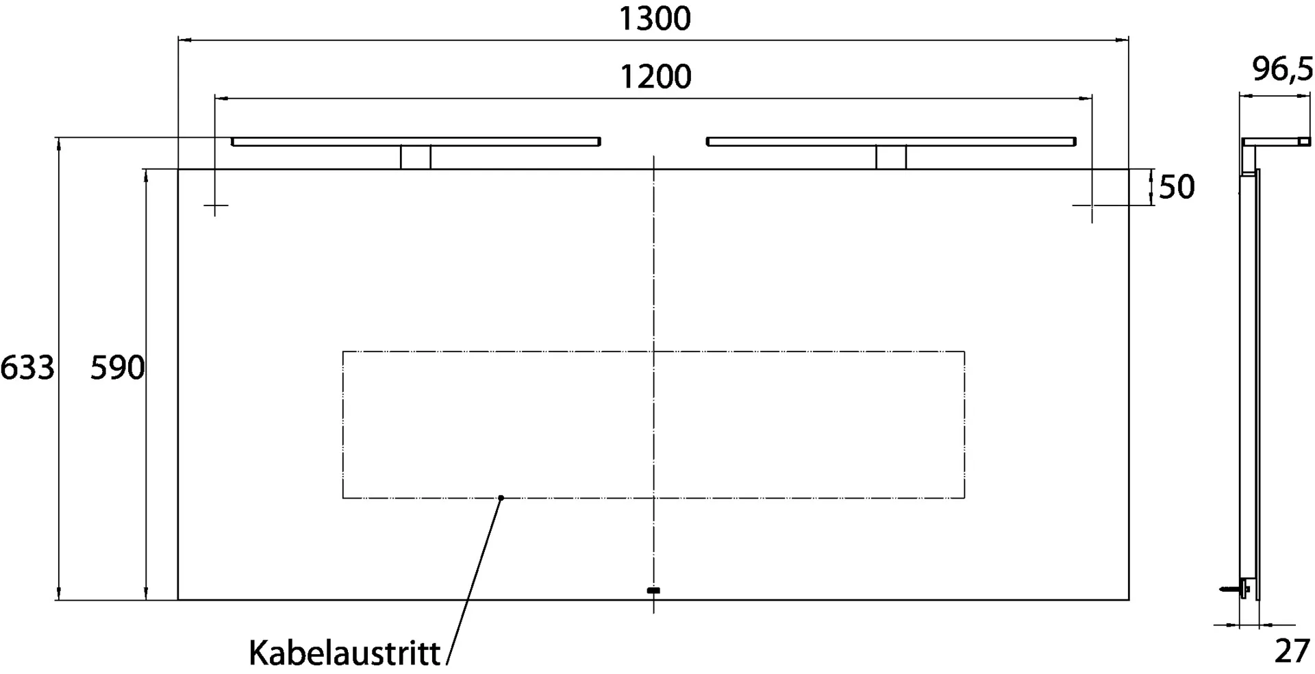 emco Lichtspiegel „mee“ 130 × 63,3 cm