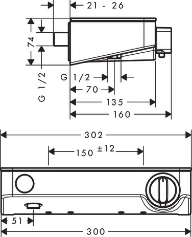 Thermostat ShowerTablet Select 300 Brause Aufputz DN15 chrom Thermostat ShowerTablet Select 300 Brause Aufputz DN15 chrom