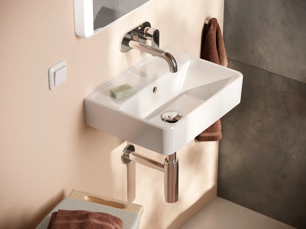 Hansgrohe Handwaschbecken Xanuia Q, 450x340 mm, weiß, glänzend, mit Überlauf, wandhängend