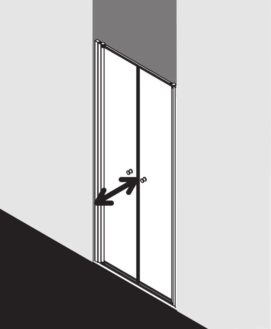 Kermi Duschdesign IBIZA 2000 Pendeltür, 1750x700 mm, Silber Mattglanz