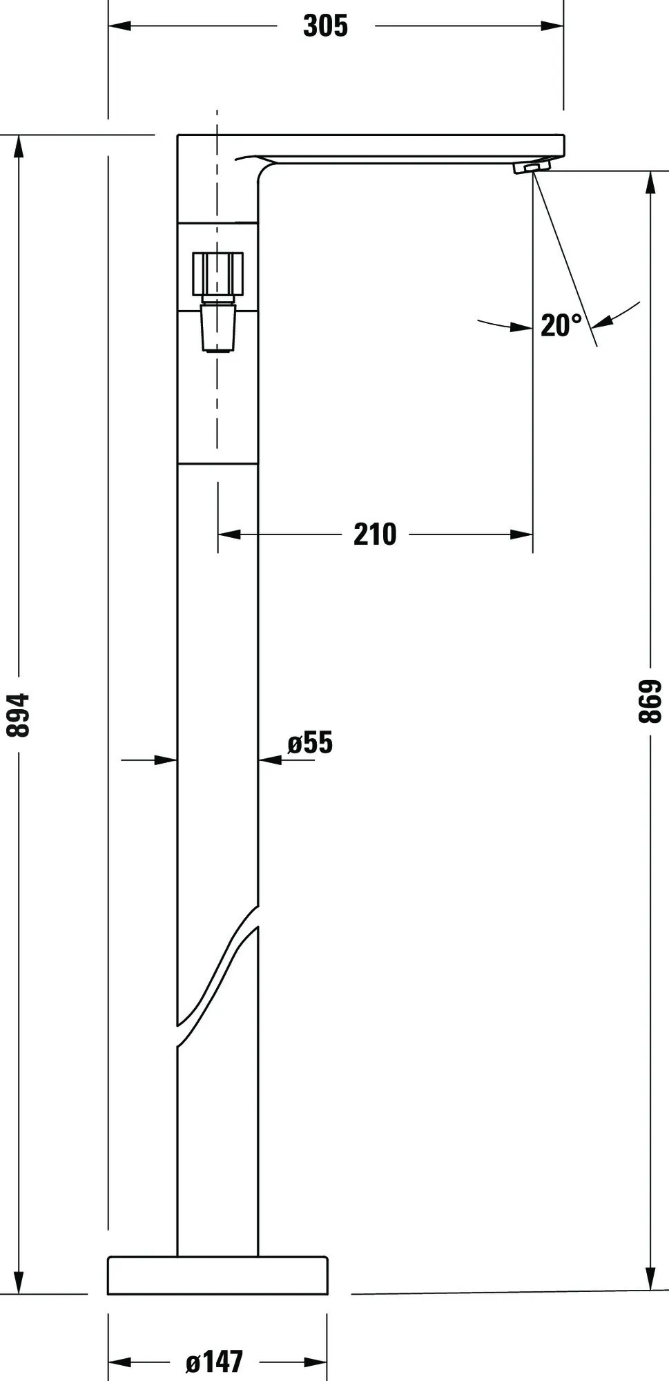 Wannenarmatur „D-Neo“ in Chrom Wannenarmatur „D-Neo“ in Chrom