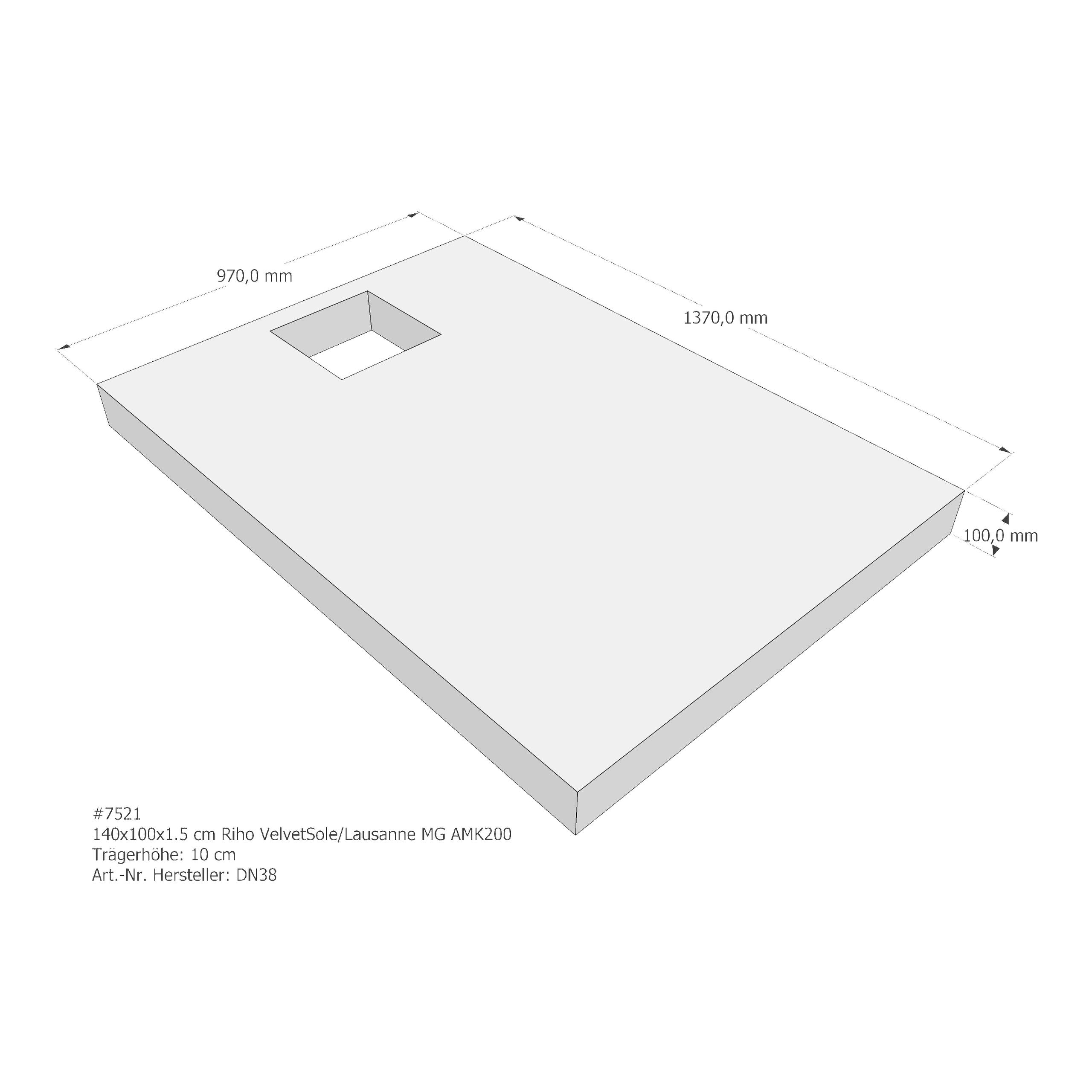 Duschwannenträger für Riho Velvet Sole/Lausanne MG 140 × 100 × 1,5 cm Duschwannenträger für Riho Velvet Sole/Lausanne MG 140 × 100 × 1,5 cm