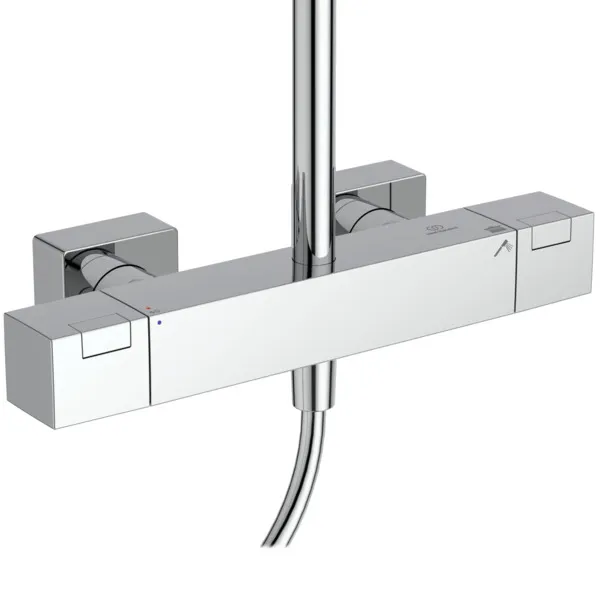 Duschsystem Ceratherm C100 Square Brausestange rund Chrom