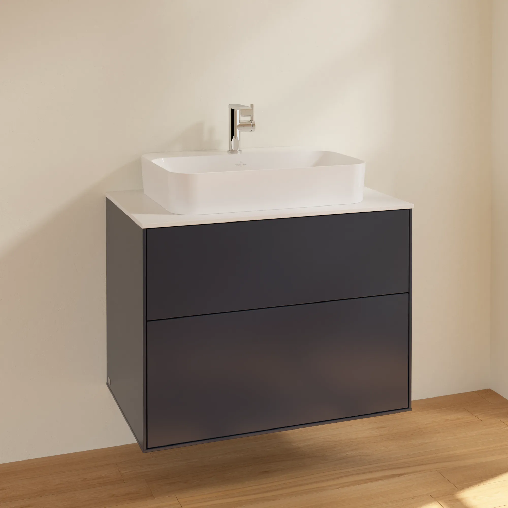 Villeroy & Boch Waschtischunterschrank „Finion“ für Schrankwaschtisch 800 × 603 × 501 mm Midnight Blue Matt Lacquer, für Becken mittig Villeroy & Boch Waschtischunterschrank „Finion“ für Schrankwaschtisch 800 × 603 × 501 mm Midnight Blue Matt Lacquer, für Becken mittig