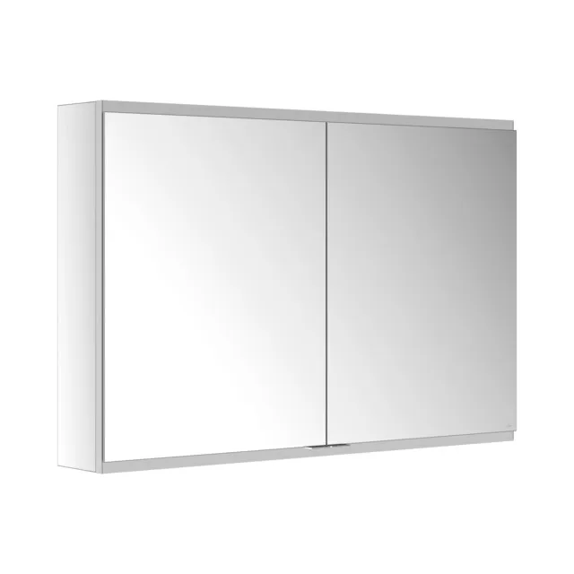 KEUCO Wandvorbau Spiegelschrank 2-türig „Royal Modular 2.0“ in Silber (eloxiert), Aufputz, ohne Beleuchtung 1100 × 700 × 160 mm