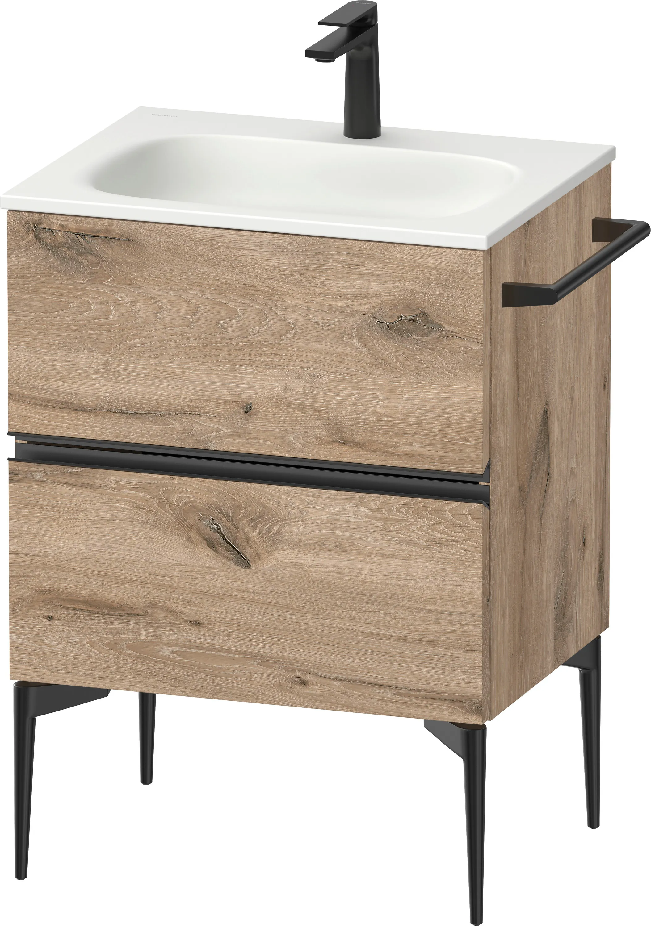 Duravit Waschtischunterschrank „Sivida“ 61 × 59,2 × 47,7 cm Eiche Marmoriert Duravit Waschtischunterschrank „Sivida“ 61 × 59,2 × 47,7 cm Eiche Marmoriert