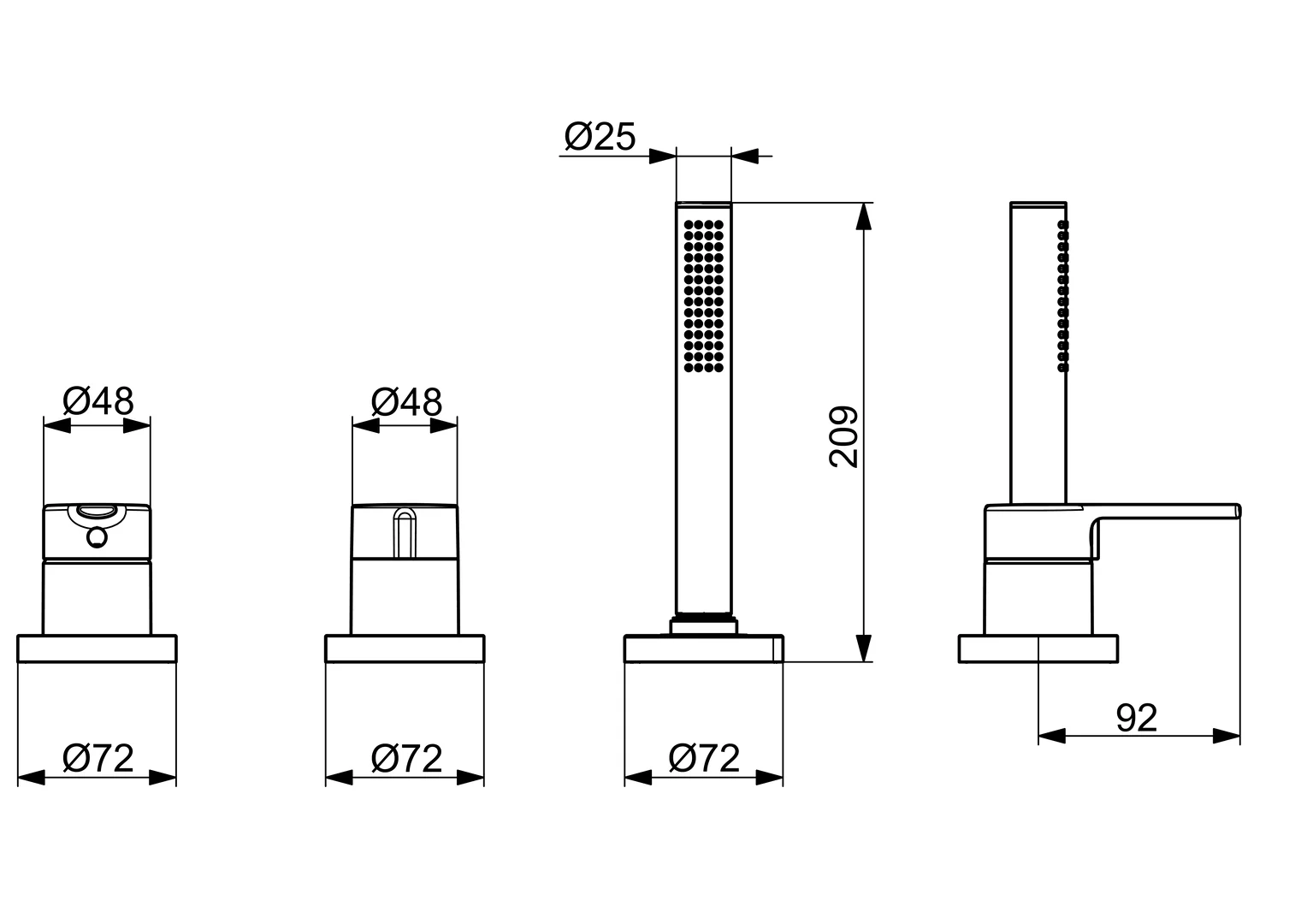HansaRONDA Wannenarmatur Einhebelmischer Fertigmontageset für Wanne/Brause