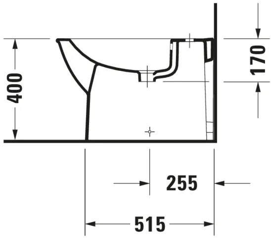 Duravit Stand-Bidet „Darling New“, Befestigung sichtbar 37 × 63 × 40 cm