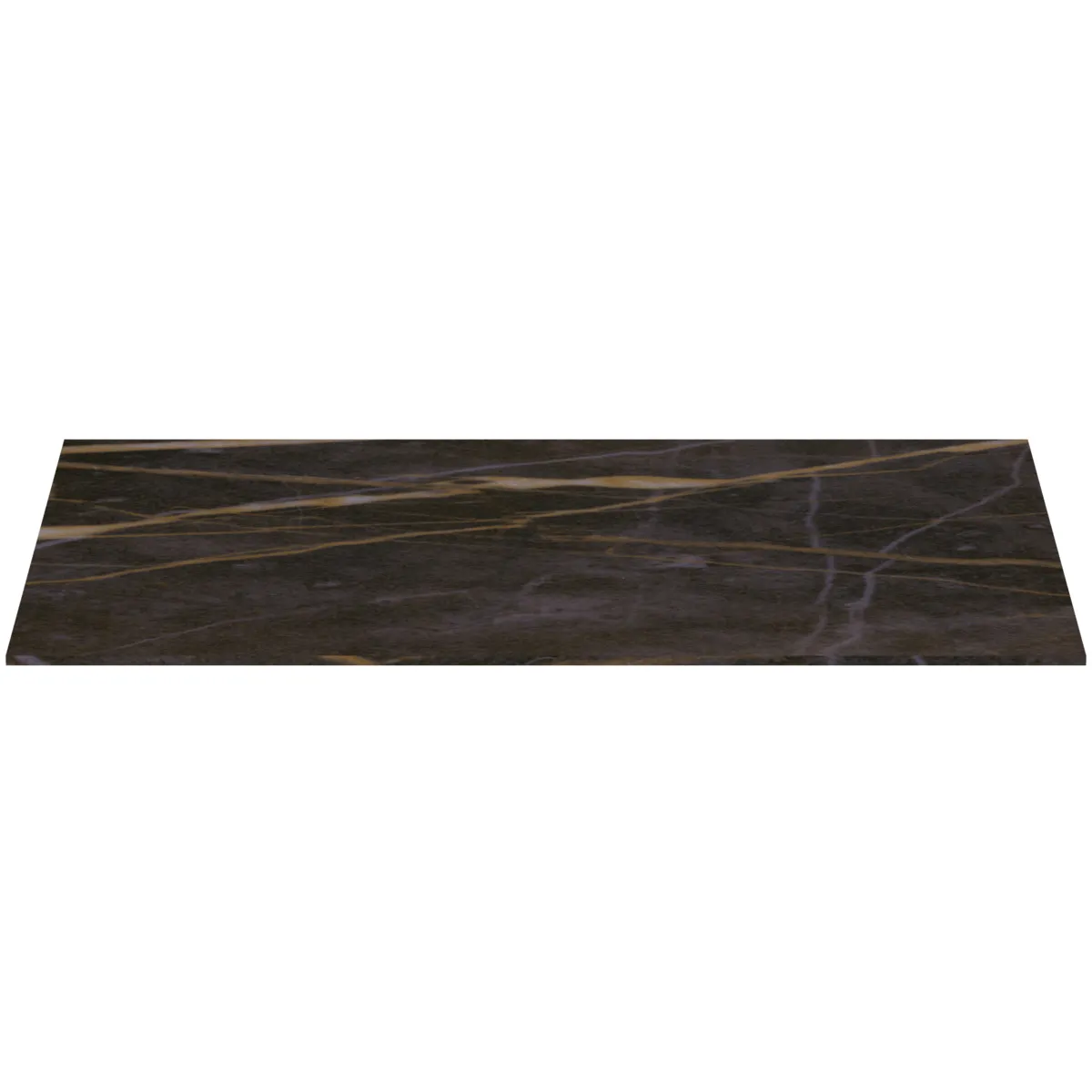 Waschtischplatte Conca, aus Keramik, 602x373x6mm, Marmor Noir Desir