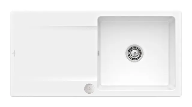Villeroy & Boch flächenbündiges Küchenspülbecken „Siluet“ 60 flat 980 × 490 × 220 mm in Snow White