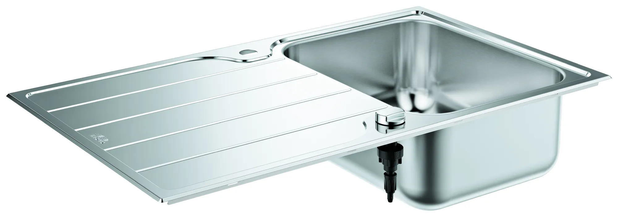 Edelstahlspüle K500 31571_1, mit Abtropffläche, Modell: K500 45-S 86/50 1.0 rev, Montageart: aufliegend oder flächenbündig, Maße: 860 x 500 mm, 1 Becken: 340 x 420 x 170 mm, edelstahl Edelstahlspüle K500 31571_1, mit Abtropffläche, Modell: K500 45-S 86/50 1.0 rev, Montageart: aufliegend oder flächenbündig, Maße: 860 x 500 mm, 1 Becken: 340 x 420 x 170 mm, edelstahl