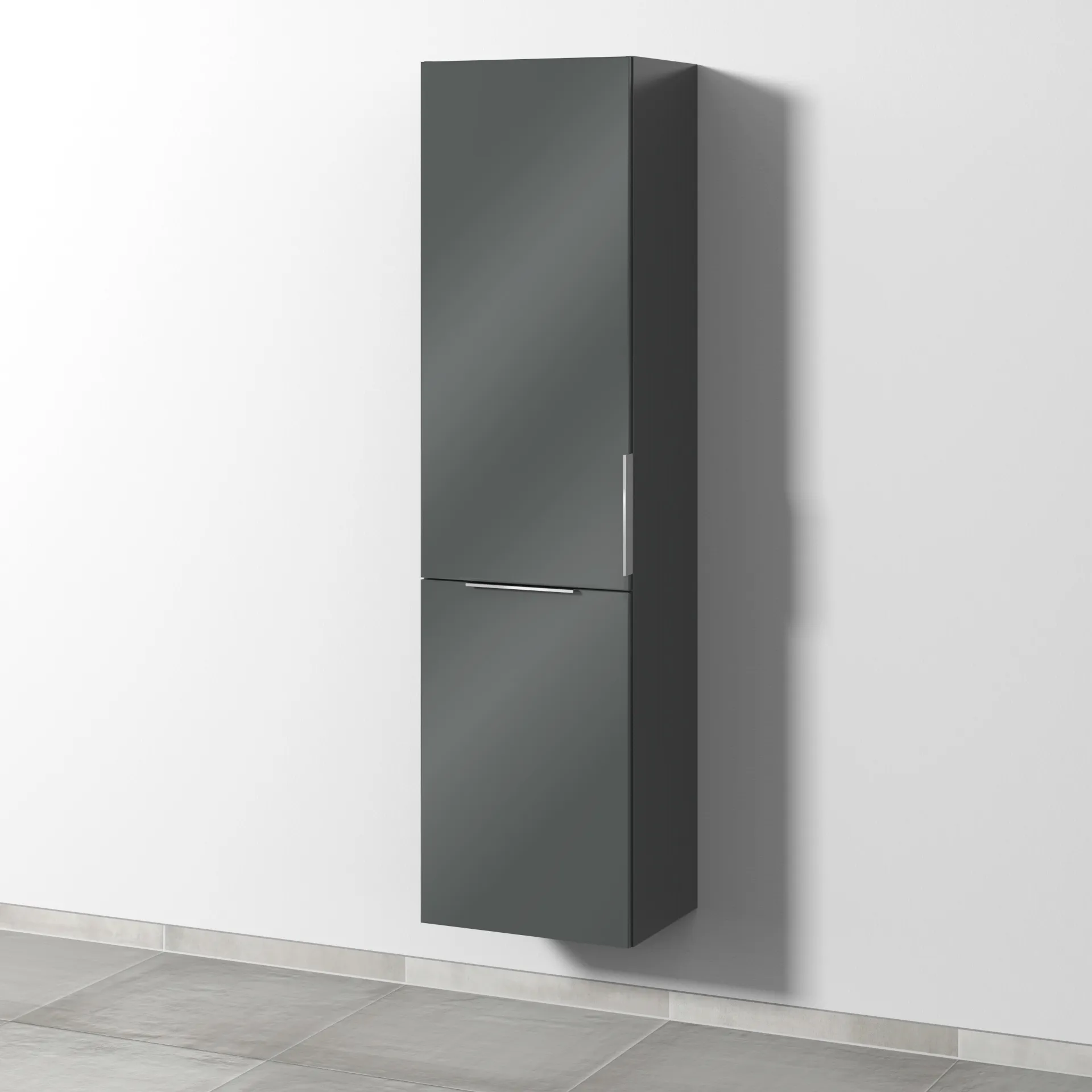 Sanipa Stauraumschrank „3way“ 450 × 1700 × 345 mm Anschlag links, in Anthrazit (glanz), Anschlag links