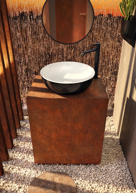 Villeroy & Boch Aufsatzwaschtisch aus TitanCeram „Artis“ ⌀ 430 mm in Coal Black