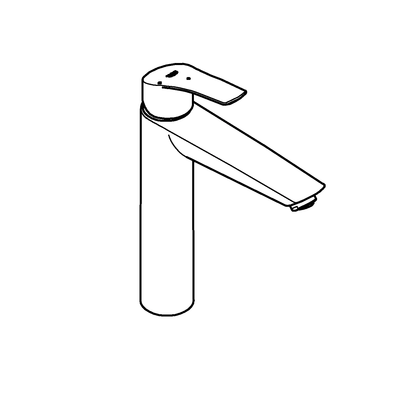 Grohe Eurosmart Professional Einhand-Waschtischbatterie, XL-Size, Mittelstellung kalt, glatter Körper, chrom