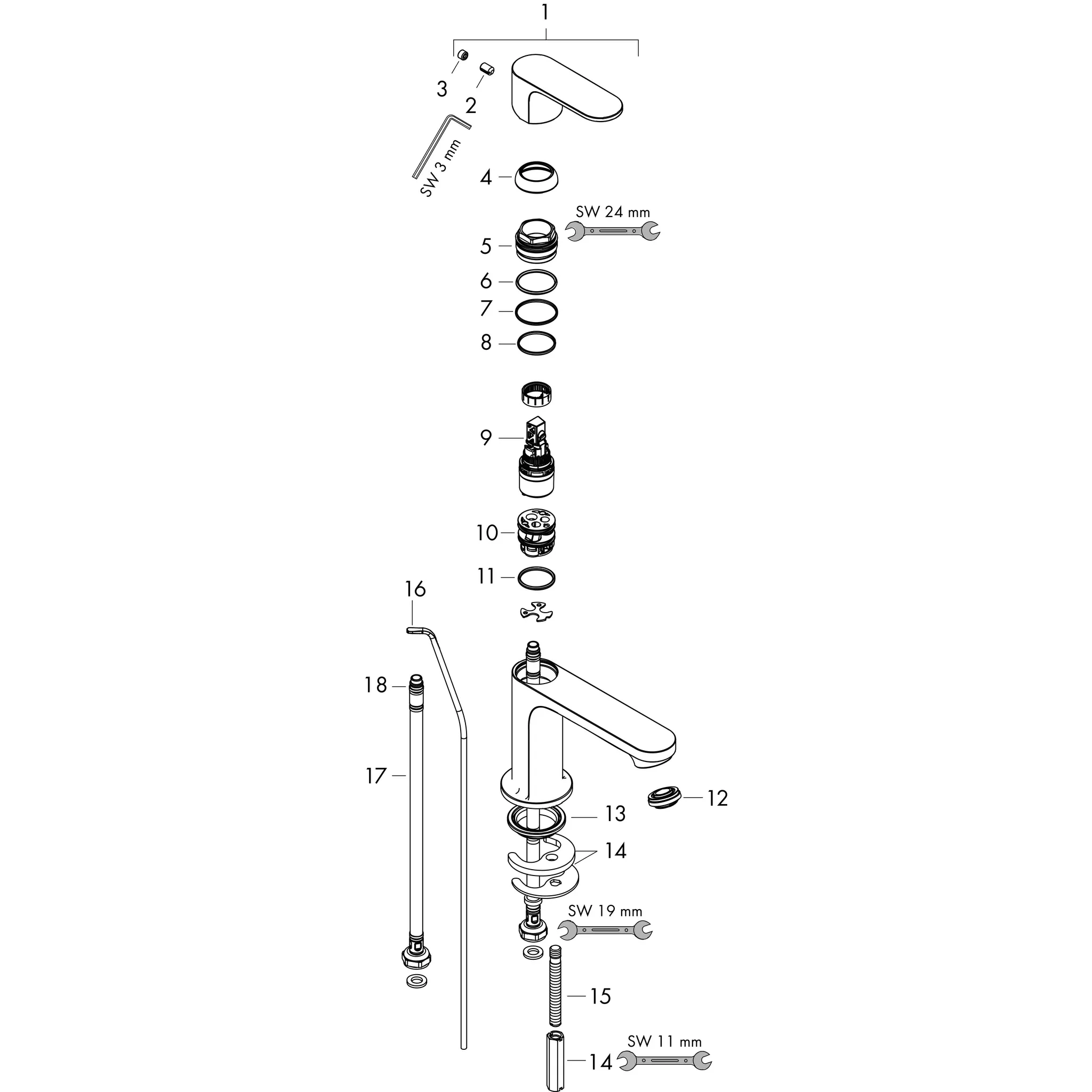 Hansgrohe Rebris S Einhebel-Waschtischmischer 110 Chrom Hansgrohe Rebris S Einhebel-Waschtischmischer 110 Chrom