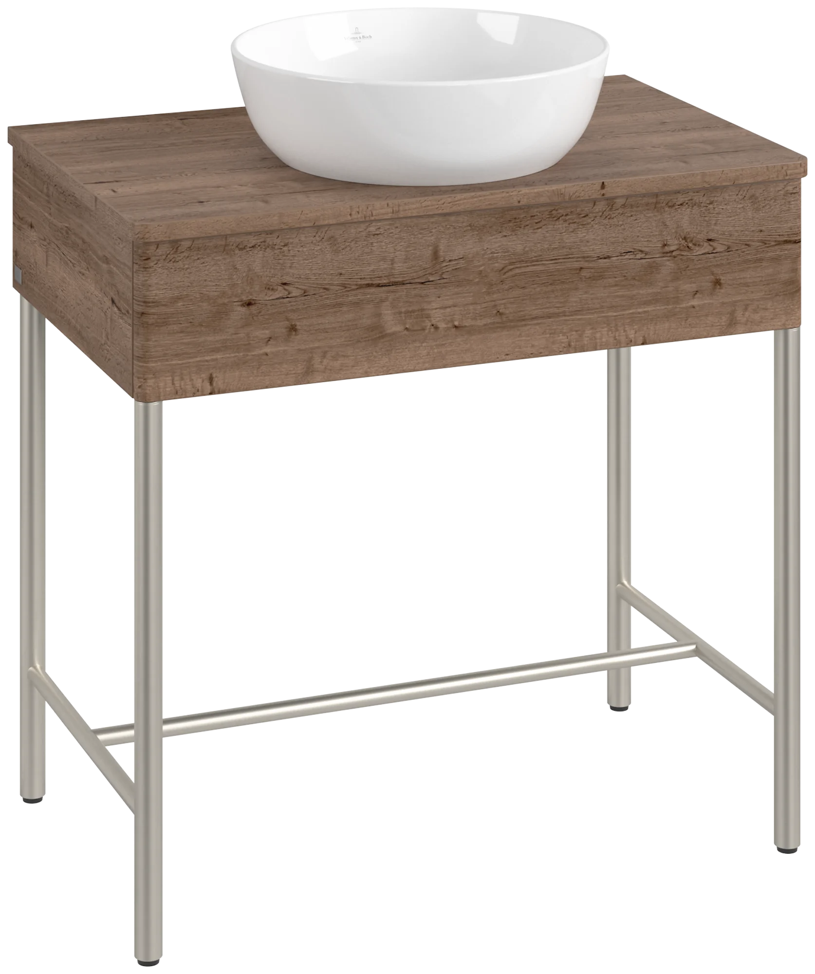 Villeroy & Boch Waschbeckenunterschrank Artis K60010, Eckig Tobacco Oak, 800x782x500mm, mit Metallgestell und Push-to-open Funktion Villeroy & Boch Waschbeckenunterschrank Artis K60010, Eckig Tobacco Oak, 800x782x500mm, mit Metallgestell und Push-to-open Funktion