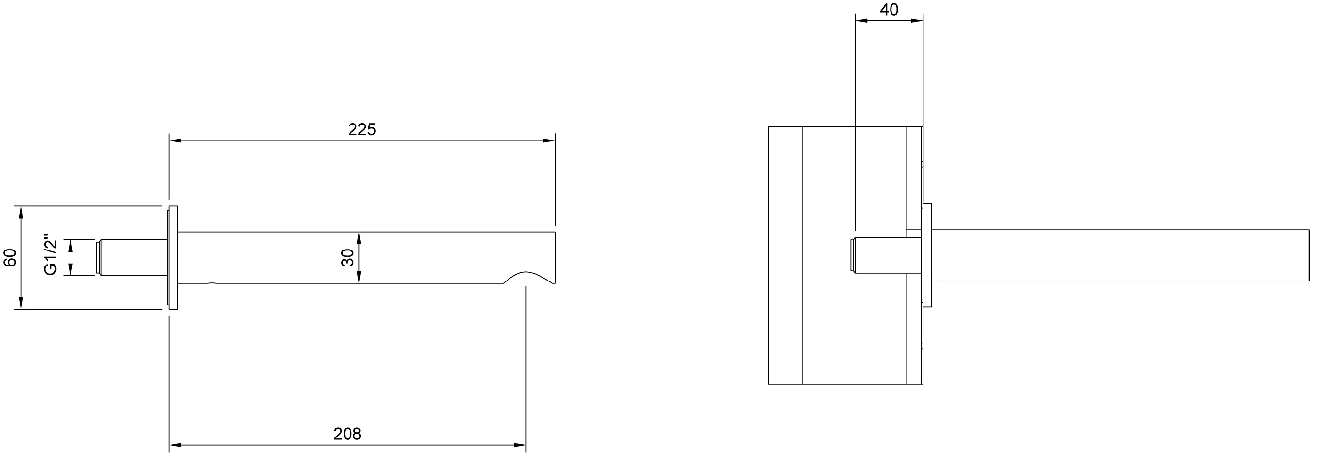 Villeroy & Boch Badewannenauslauf Loop & Friends TVT106505153, 60 x 60 x 225 mm, Chrom