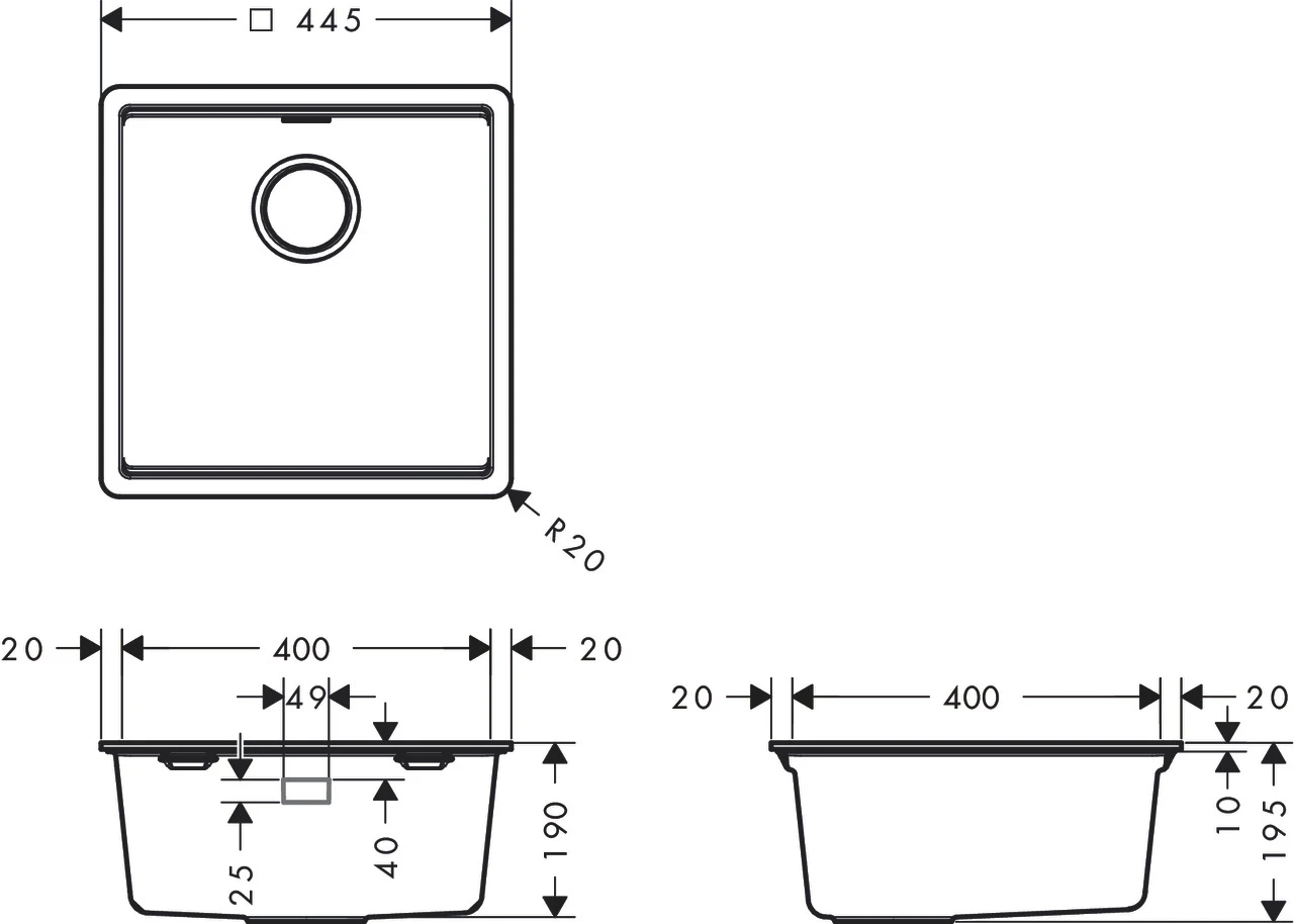 Küchenspülbecken „S53“ in Graphitschwarz