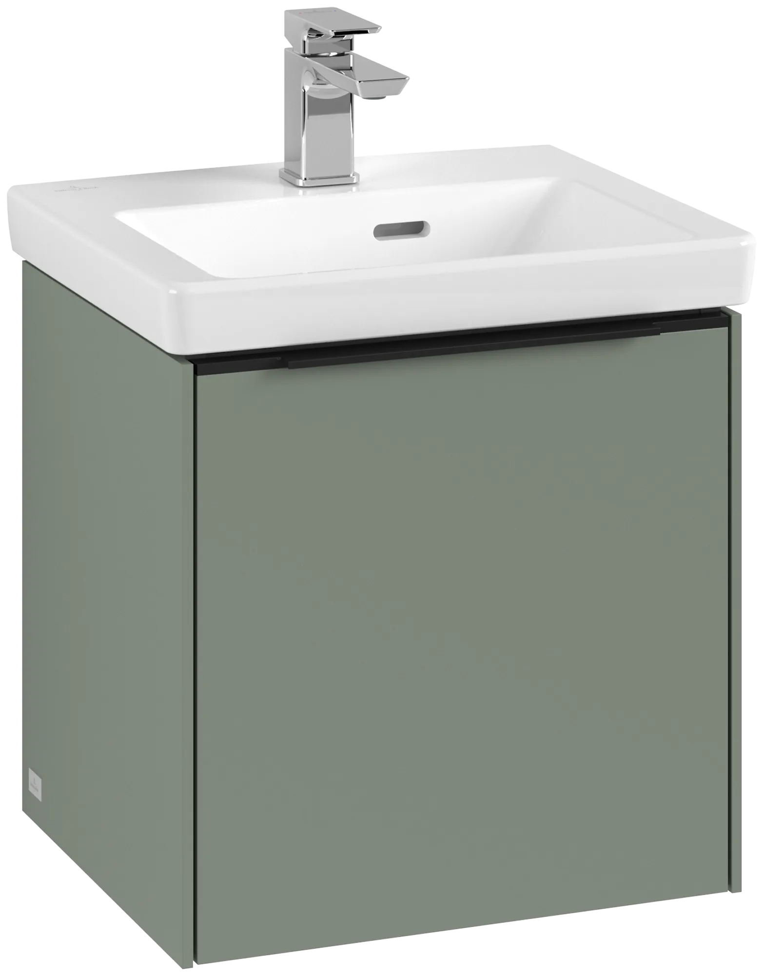 Villeroy & Boch Waschtischunterschrank mit Tür „Subway 3.0“ für Schrankwaschtisch 423 × 429 × 378 mm Soft Green, 1 Tür, für Becken mittig, Anschlag links Villeroy & Boch Waschtischunterschrank mit Tür „Subway 3.0“ für Schrankwaschtisch 423 × 429 × 378 mm Soft Green, 1 Tür, für Becken mittig, Anschlag links