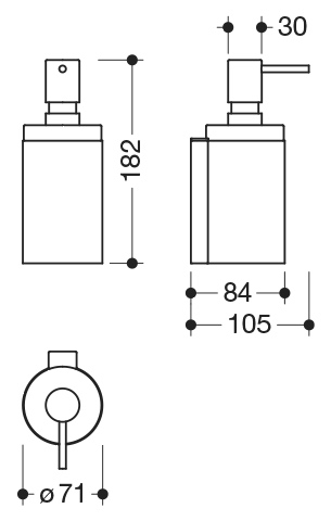HEWI Seifenspender „System 162“ 10,5 × 18,2 × ⌀ 7,1 cm