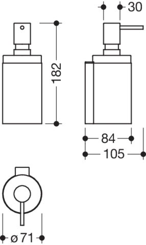 HEWI Seifenspender „System 162“ 10,5 × 18,2 × ⌀ 7,1 cm