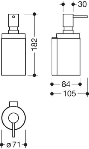 HEWI Seifenspender „System 162“ 10,5 × 18,2 × ⌀ 7,1 cm HEWI Seifenspender „System 162“ 10,5 × 18,2 × ⌀ 7,1 cm