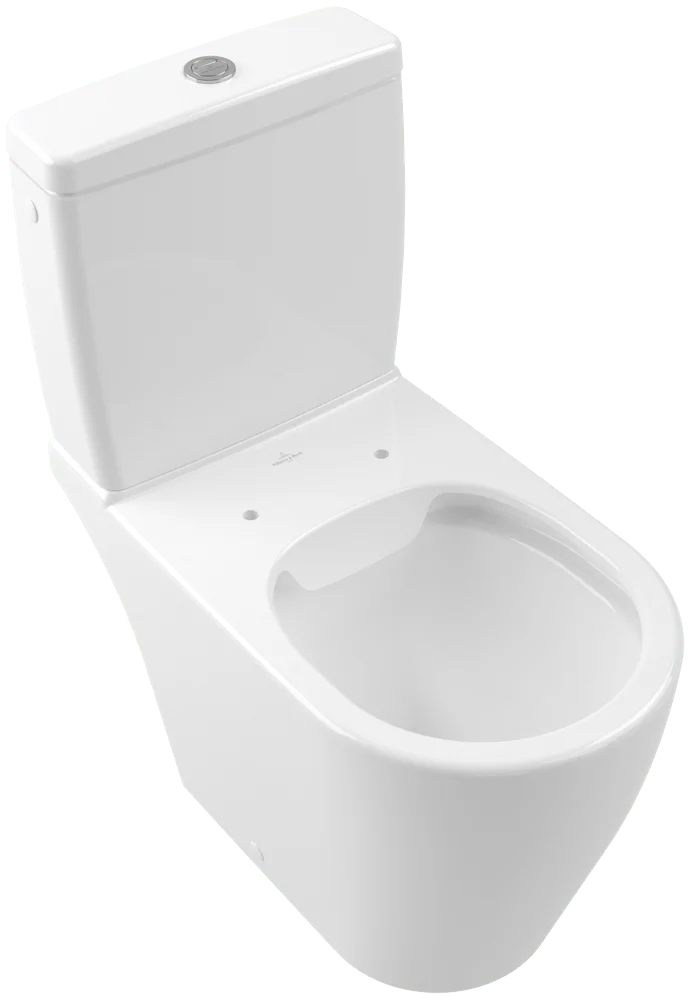 Villeroy & Boch Avento Tiefspül-WC spülrandlos 370x640x410mm Oval bodenstehend Abgang waagerecht Weiß Alpin CeramicPlus