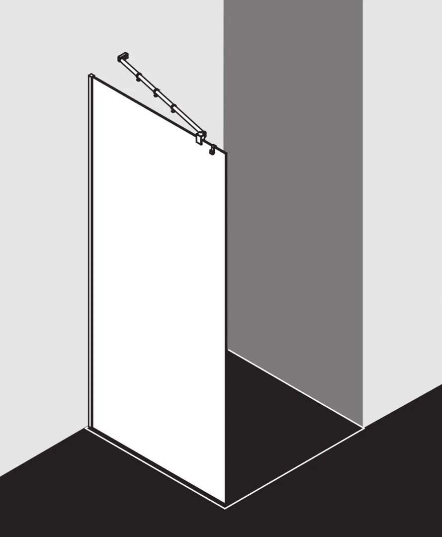 Kermi Duschdesign Walk-In-Duschkabine WALK-IN Wall „FILIA“ Glas Klar, Profile Silber Hochglanz, BV: 775 - 775 mm H: 2000 mm