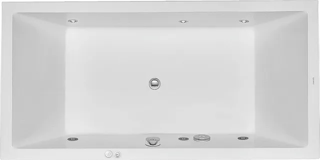 Duravit Whirlwanne „Starck“ rechteck 1800 × 900 mm, Mittelablauf mit Jet-System, in Weiß Duravit Whirlwanne „Starck“ rechteck 1800 × 900 mm, Mittelablauf mit Jet-System, in Weiß