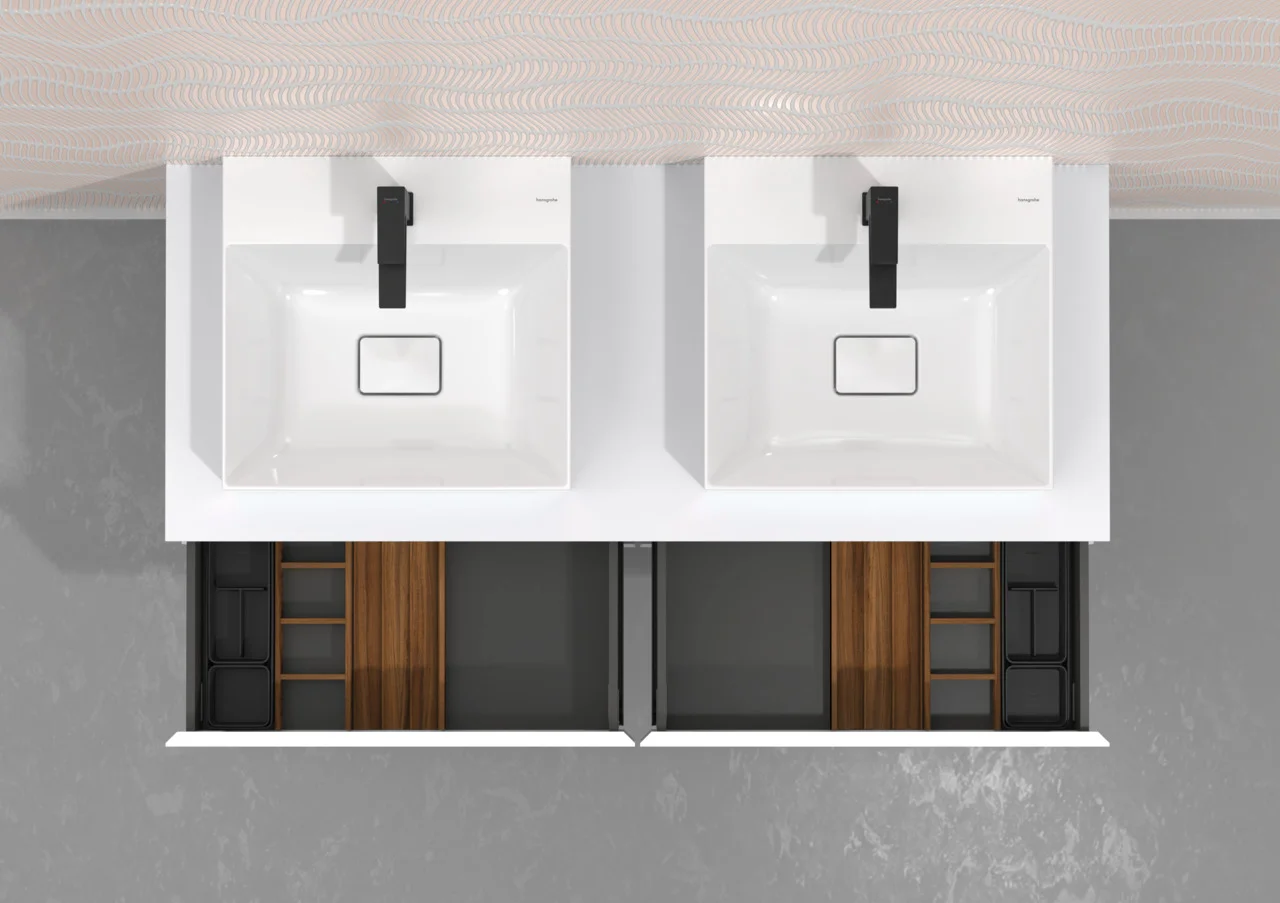 Hansgrohe IntraStoris Schubkasteninnenteilung Modul, Nussbaum Dunkel, 115/320 mm, Massivholz, Lack matt Hansgrohe IntraStoris Schubkasteninnenteilung Modul, Nussbaum Dunkel, 115/320 mm, Massivholz, Lack matt