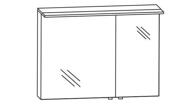 Laguna Spiegelschrank 2 türig „Laola“ große Tür links 902 × 659 × 150 mm