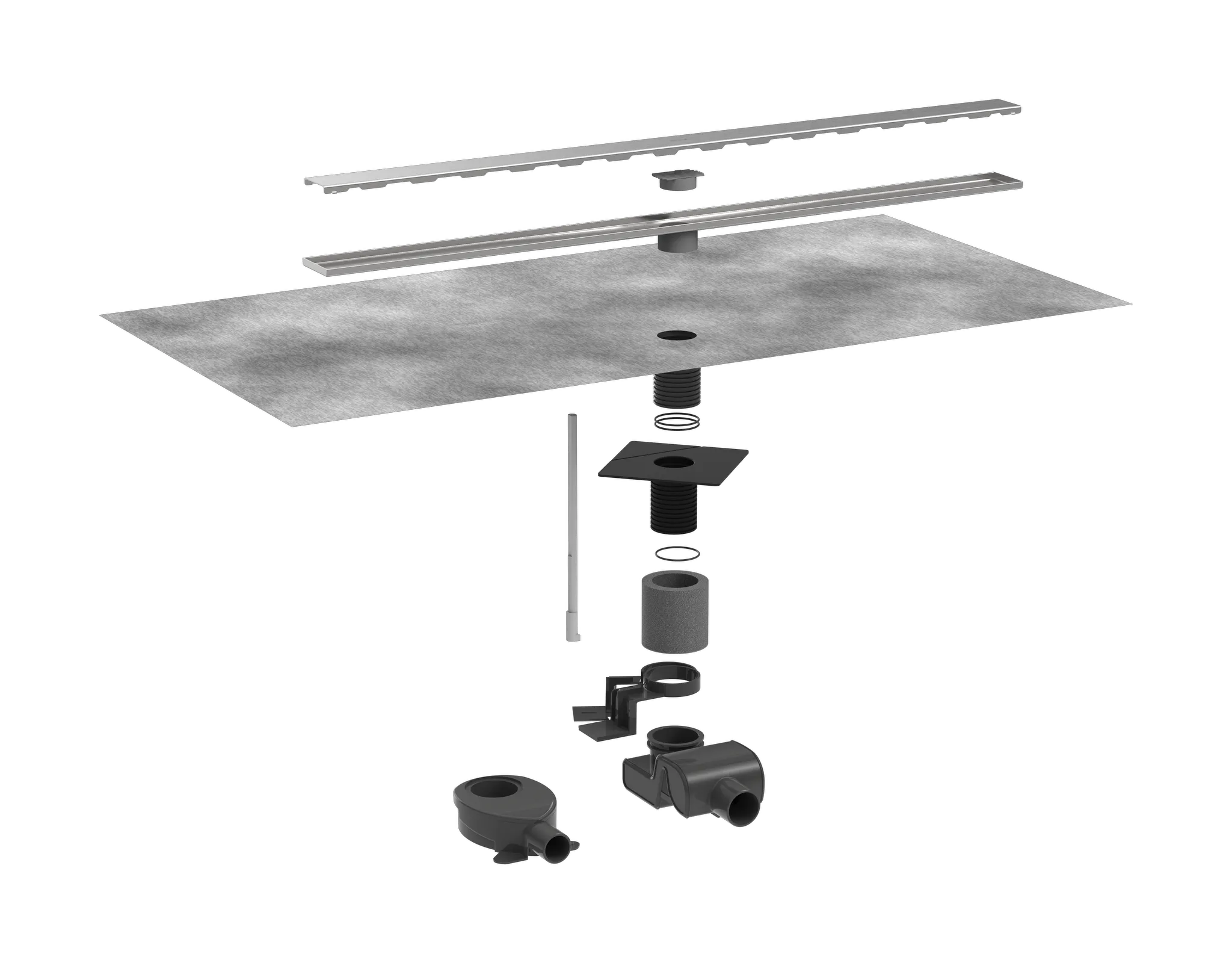 Hansgrohe RainDrain Allround Komplettset Duschrinne 1200mm Edelstahl gebürstet Hansgrohe RainDrain Allround Komplettset Duschrinne 1200mm Edelstahl gebürstet