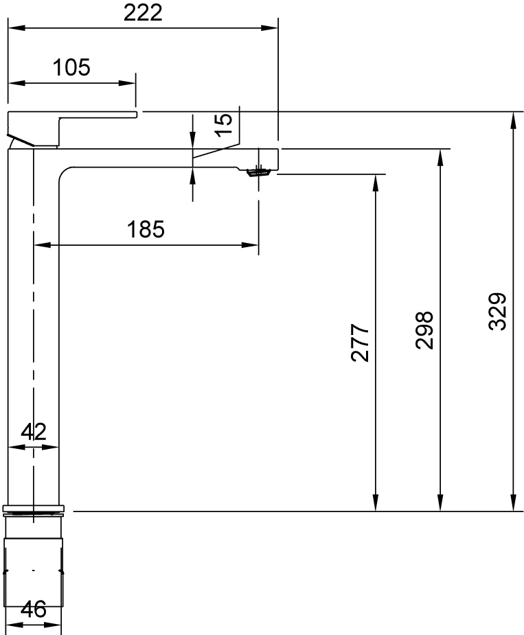 Villeroy & Boch Architectura Einhebel-Waschtischarmatur erhöht TVW103005000, 42x329x222mm, Chrom Villeroy & Boch Architectura Einhebel-Waschtischarmatur erhöht TVW103005000, 42x329x222mm, Chrom