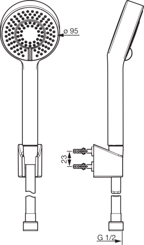 HA Handbrausegarnitur HANSABASICJET 4468 3-strahlig Chrom