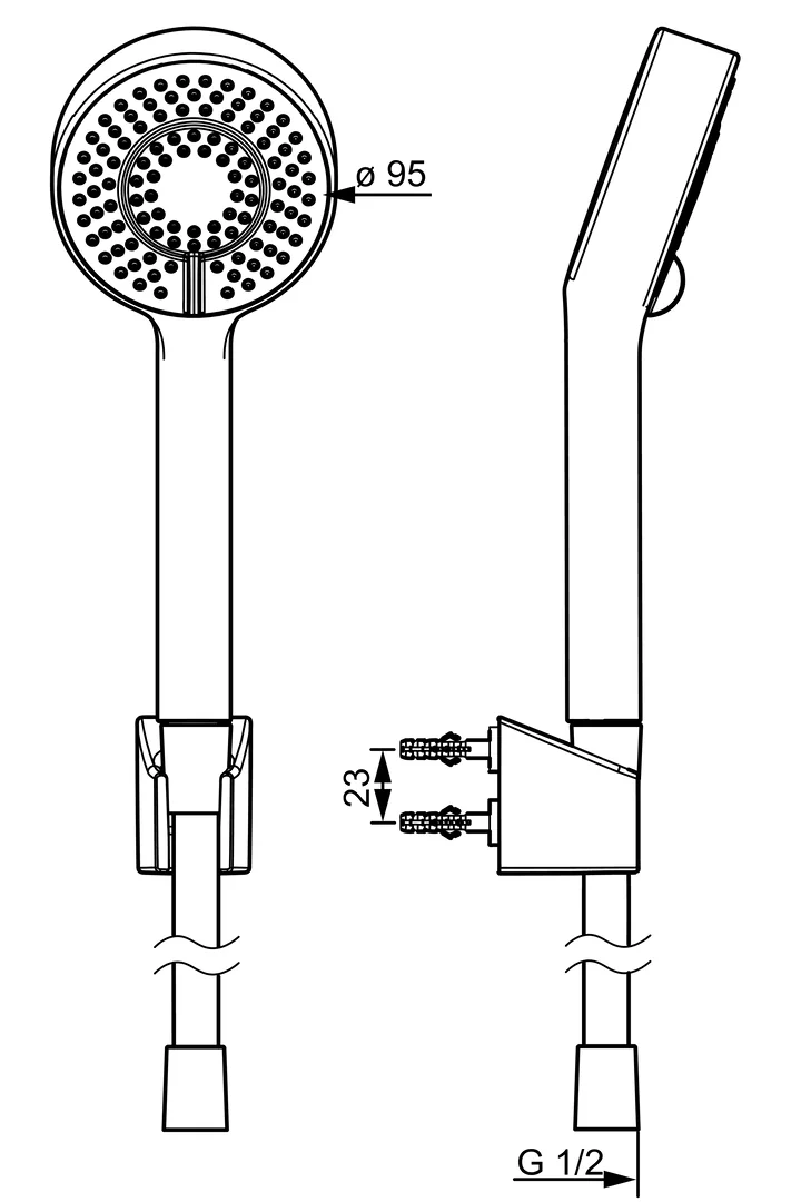 HansaBASICJET Handbrausegarnitur HansaBASICJET 4468 3-strahlig Matt-Schwarz