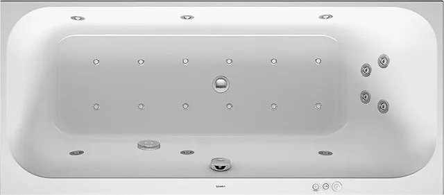 Duravit Whirlwanne „Happy D.2“ rechteck 1700 × 700 mm mit Combi-System P, in Weiß Duravit Whirlwanne „Happy D.2“ rechteck 1700 × 700 mm mit Combi-System P, in Weiß