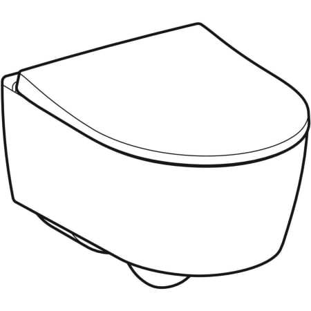 Wand-Tiefspül-WC Set mit WC-Sitz „iCon“ geschlossene Form 36,6 × 38,1 × 49 cm, ohne Spülrand