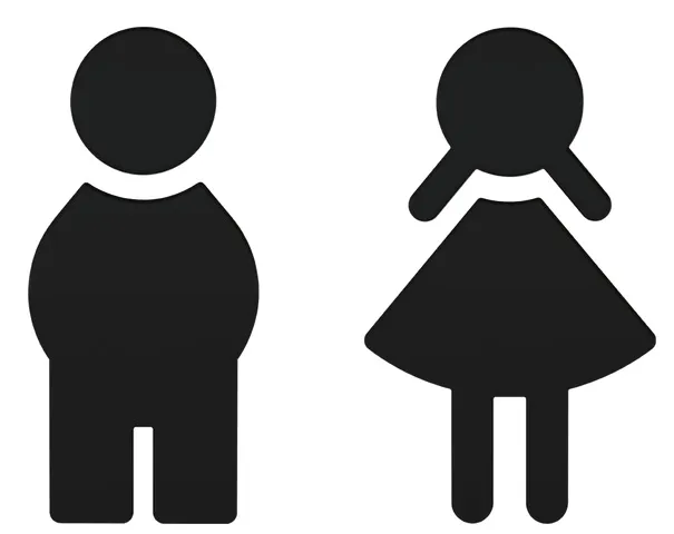 Symbol Set Frau und Mann, Polyamid, matt, selbstklebend, in Farbe 90 (Tiefschwarz)