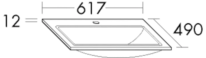 burgbad Waschbecken „Sys30“ 617 × 490 × 12 mm burgbad Waschbecken „Sys30“ 617 × 490 × 12 mm