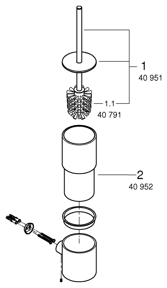 Toilettenbürstengarnitur Atrio 40892, Wandmontage