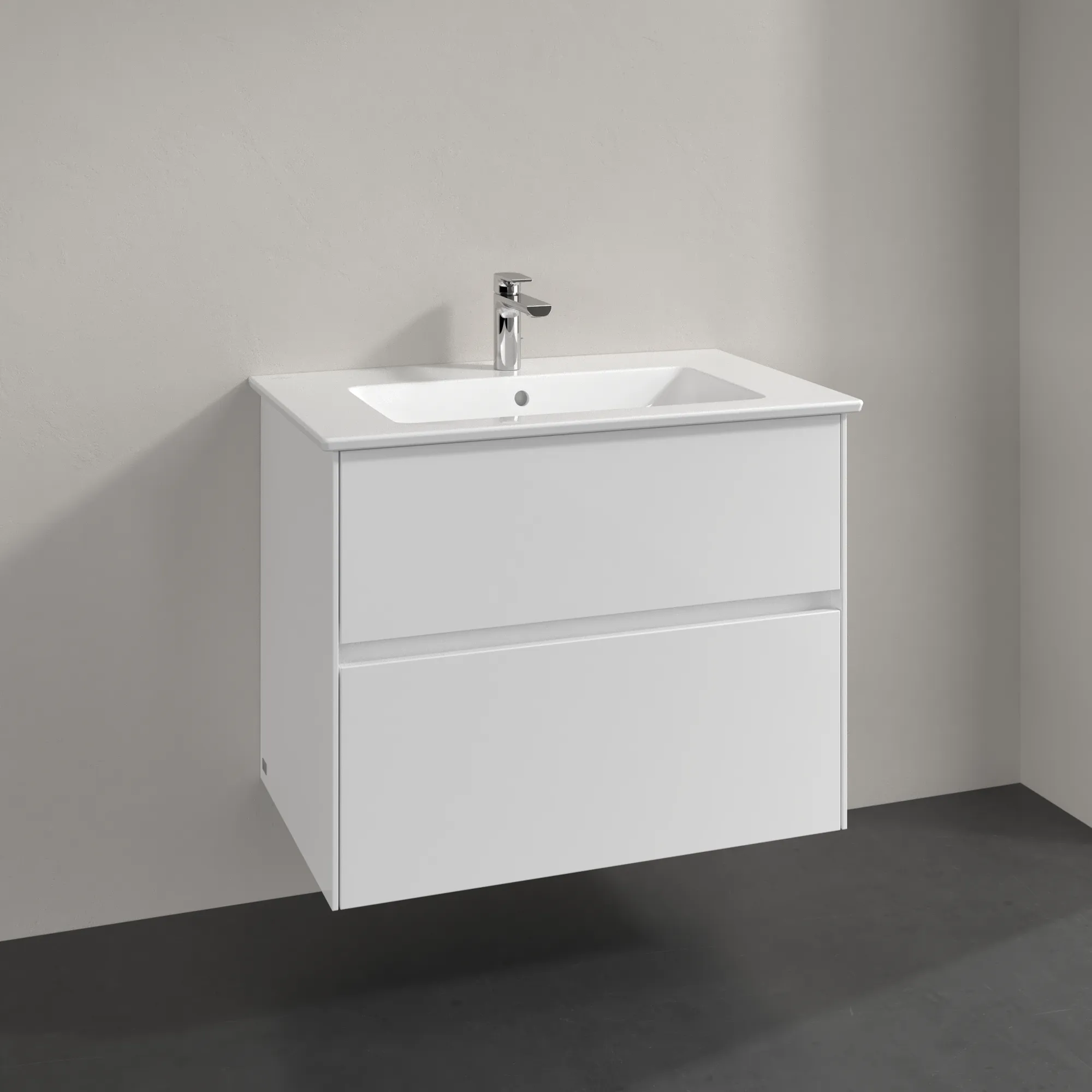 Villeroy & Boch Waschtischunterschrank „Collaro“ 761 × 610 × 480 mm Glossy White, ohne Beleuchtung, für Becken mittig Villeroy & Boch Waschtischunterschrank „Collaro“ 761 × 610 × 480 mm Glossy White, ohne Beleuchtung, für Becken mittig