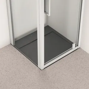 Ideal Standard Quadrat-Brausewanne Ultra Flat S i.life, 700x700x30 mm Schiefer, rutschfest, Bodenebener Einbau möglich