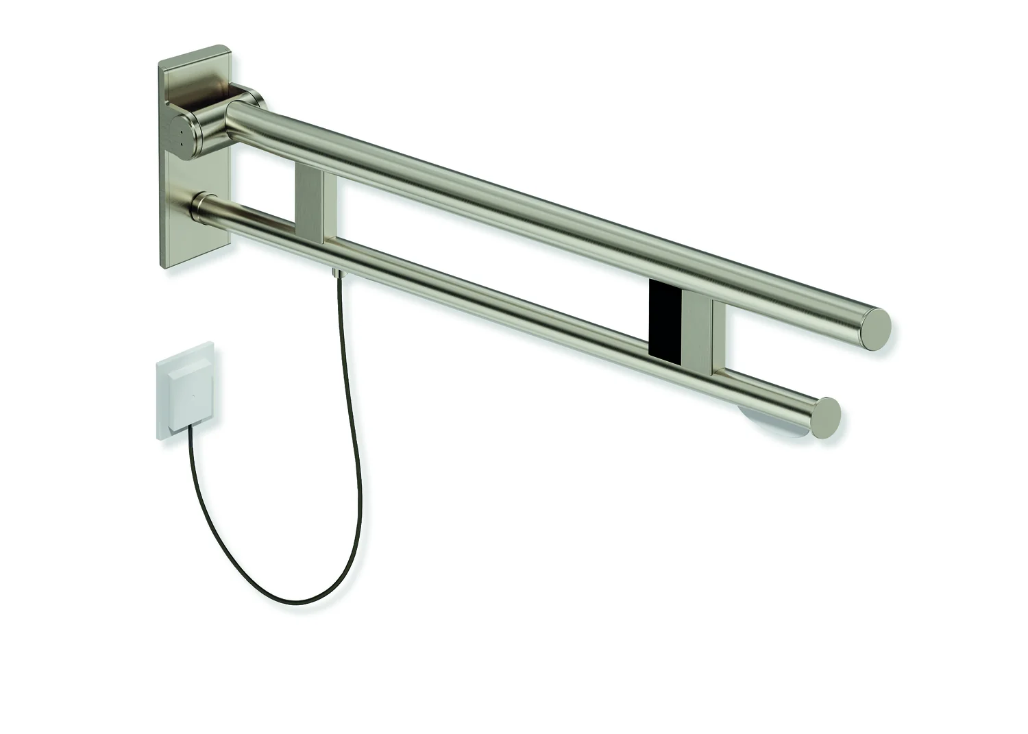 HEWI Stützklappgriff Duo, System 900, Edelstahl PVD, 900 mm Ausladung