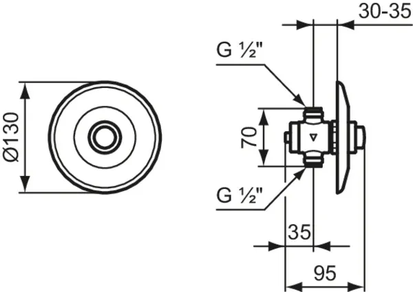 Unterputz-Bausatz 1 für Wandeinbauventil, für Urinal E2536 Chrom Unterputz-Bausatz 1 für Wandeinbauventil, für Urinal E2536 Chrom