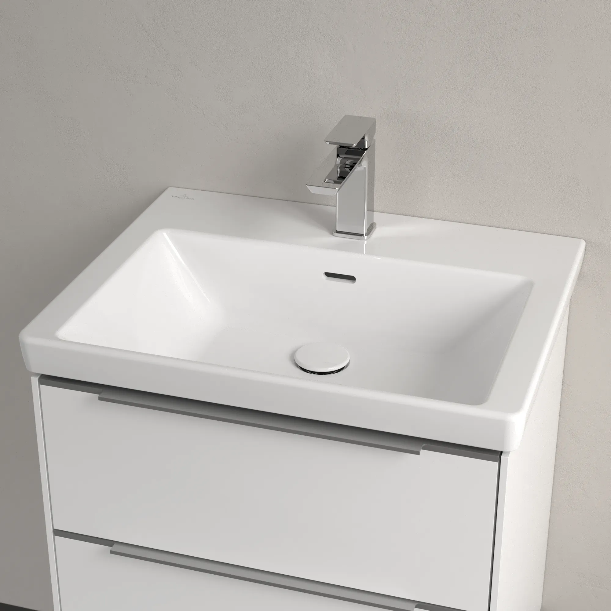 Villeroy & Boch Wandwaschtisch aus TitanCeram „Subway 3.0“ 600 × 470 × 165 mm, ohne Hahnlochbohrung, Hahnlochposition mittig in Weiß Alpin Villeroy & Boch Wandwaschtisch aus TitanCeram „Subway 3.0“ 600 × 470 × 165 mm, ohne Hahnlochbohrung, Hahnlochposition mittig in Weiß Alpin