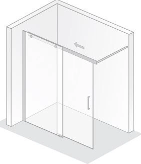 HSK Duschabtrennung Walk-In Schiebetür 2-teilig „K2P“ Walk in Glas Klar hell, Profile Chromoptik (Alu Hochglanz poliert), H: 2000 mm HSK Duschabtrennung Walk-In Schiebetür 2-teilig „K2P“ Walk in Glas Klar hell, Profile Chromoptik (Alu Hochglanz poliert), H: 2000 mm