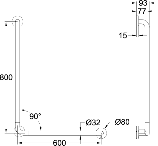 Villeroy & Boch Wandhaltegriff ViCareFUNKTION 921727 Villeroy & Boch Wandhaltegriff ViCareFUNKTION 921727